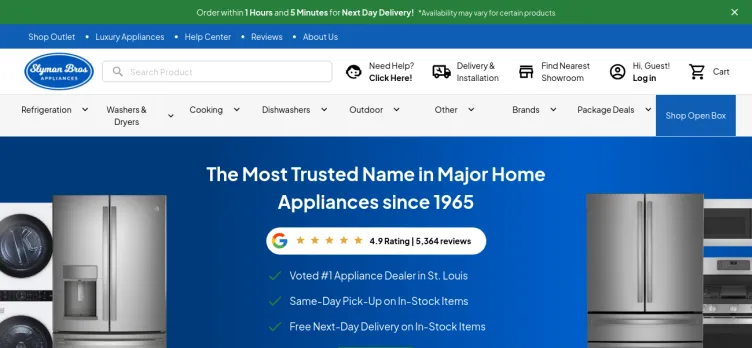 Screenshot Slyman Brothers Appliance