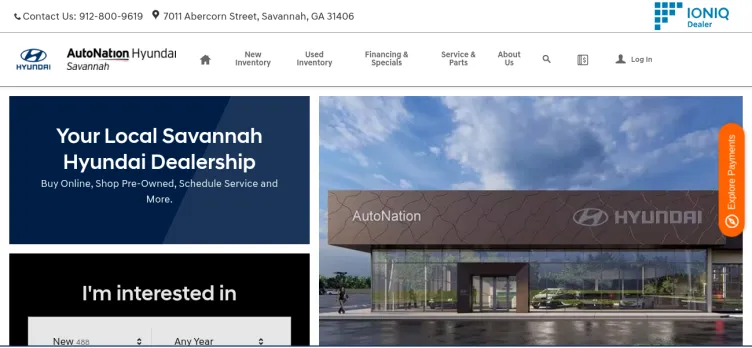 Screenshot Autonation Hyundai Savannah