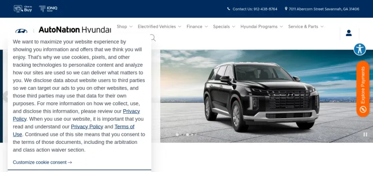 Screenshot Autonation Hyundai Savannah