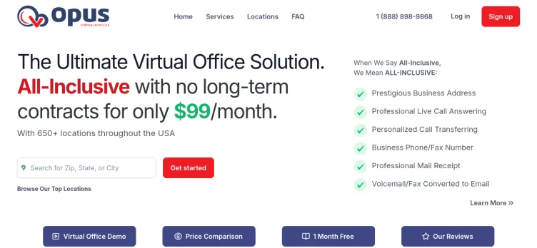 Screenshot Opus Virtual Offices