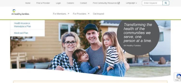 Screenshot Ambetter from New Hampshire Healthy Families