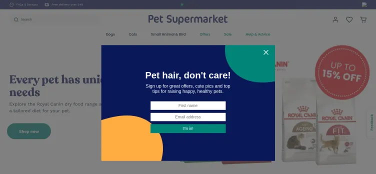 Screenshot Pet Supermarket