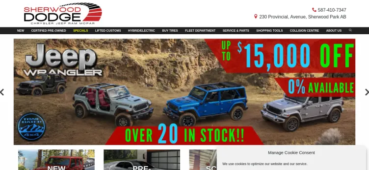 Screenshot Sherwood Park Dodge Chrysler Jeep FIAT