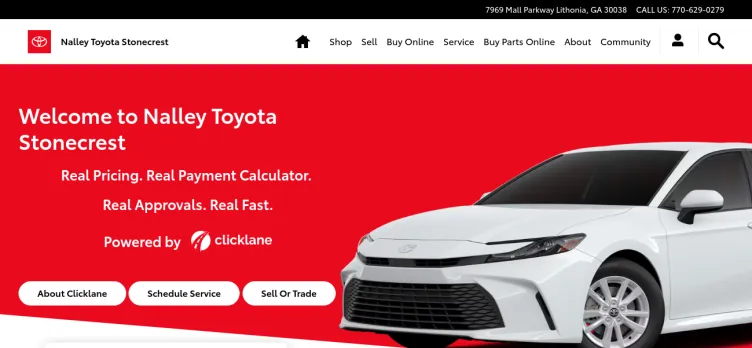 Screenshot Nalley Toyota Stonecrest