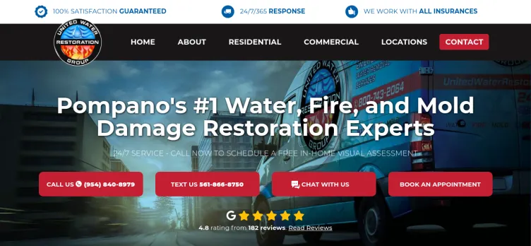 Screenshot United Water Restoration Group of South Florida