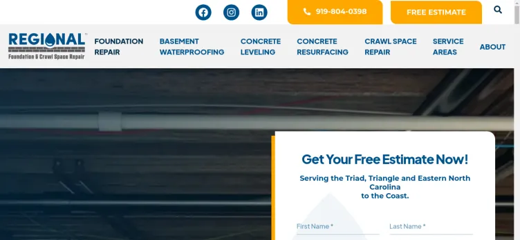 Screenshot Regional Foundation & Crawl Space Repair