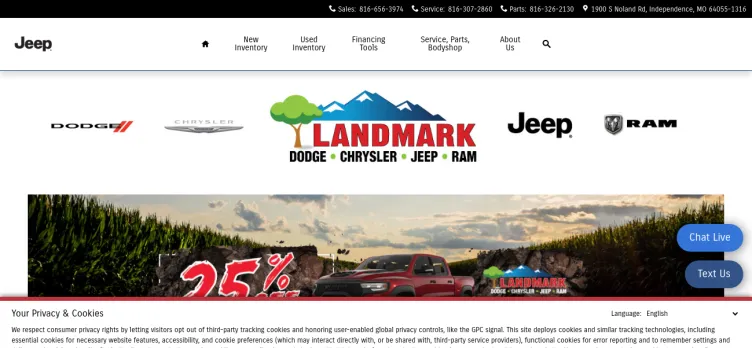 Screenshot Landmark Dodge Chrysler Jeep Ram