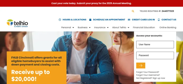 Screenshot Telhio Credit Union