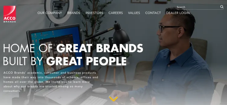 Screenshot ACCO Brands Corporation
