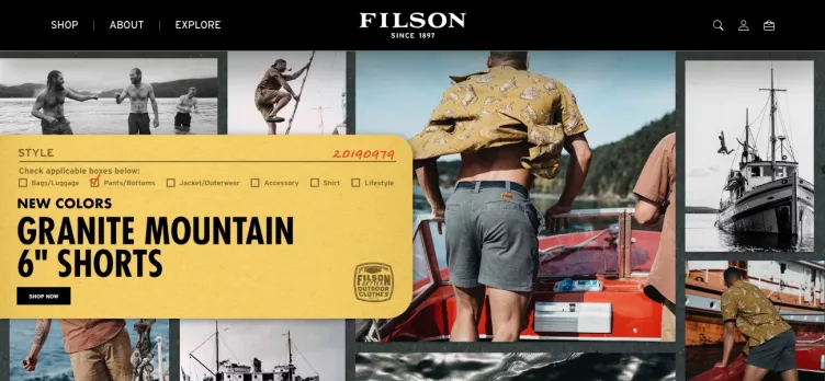 Screenshot Filson C C Company Clothing Manufacturers