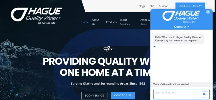 Screenshot Hague Quality Water of Kansas City