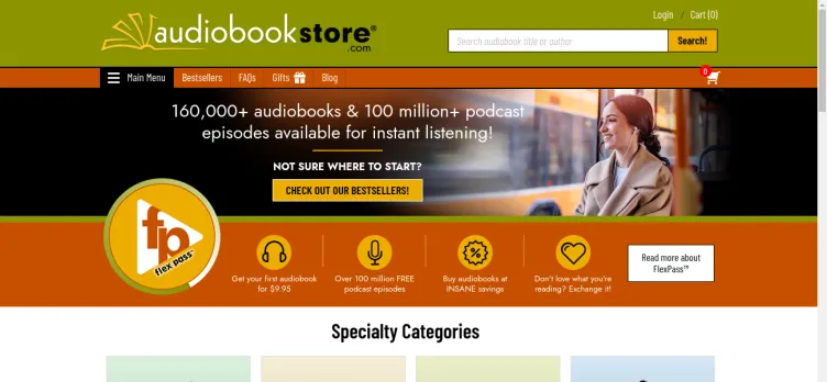 Screenshot Audiobookstore.com