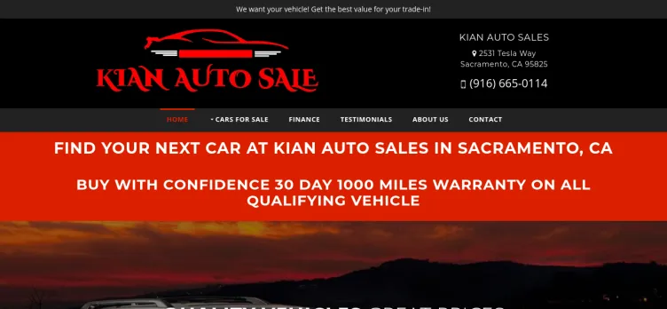 Screenshot Kian Auto Sales