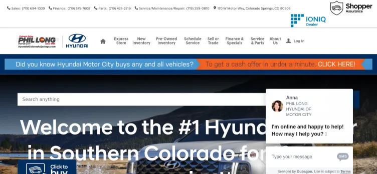 Screenshot Phil Long Hyundai Motor City