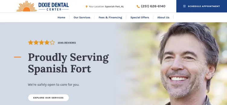 Screenshot Dixie Dental Center