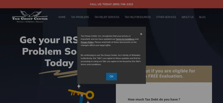 Screenshot Tax Group Center