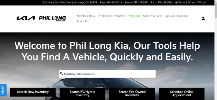 Screenshot Phil Long Kia