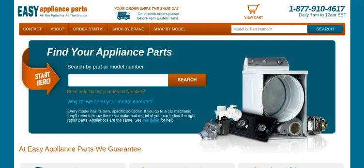Screenshot Easy Appliance Parts