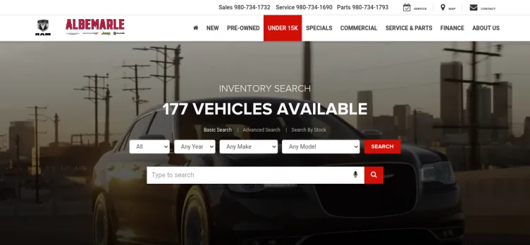 Screenshot Albemarle Chrysler Dodge Jeep Ram