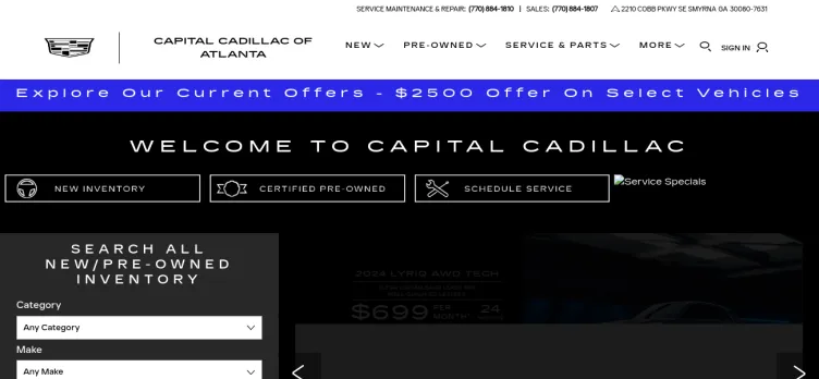 Screenshot Capital Cadillac