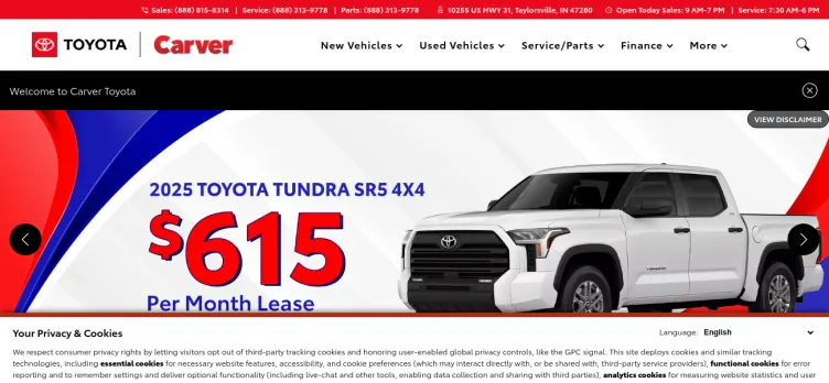 Screenshot Carver Toyota of Columbus