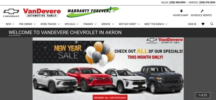 Screenshot VanDevere Chevrolet