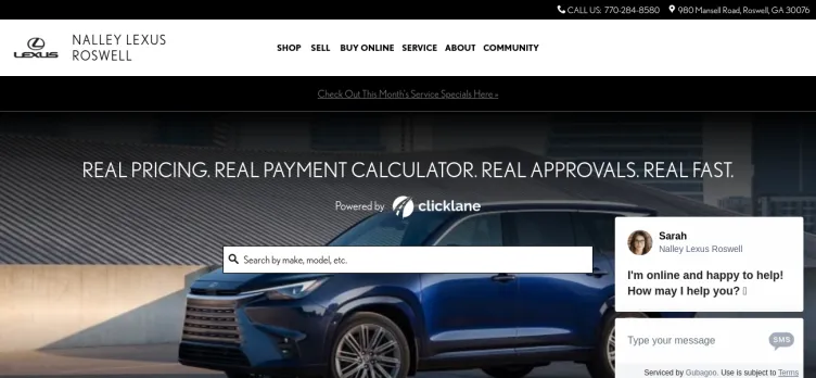 Screenshot Nalley Lexus Roswell