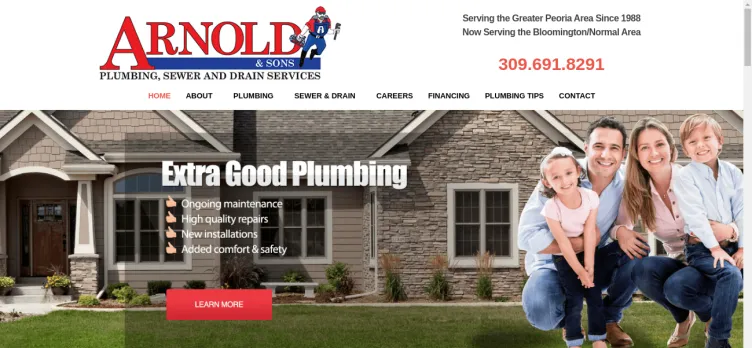 Screenshot Arnold & Sons Plumbing, Sewer and Drain Services