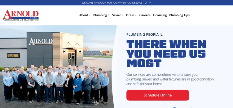 Screenshot Arnold & Sons Plumbing, Sewer and Drain Services