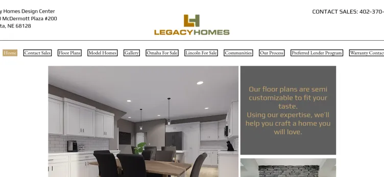 Screenshot Legacy Homes Omaha