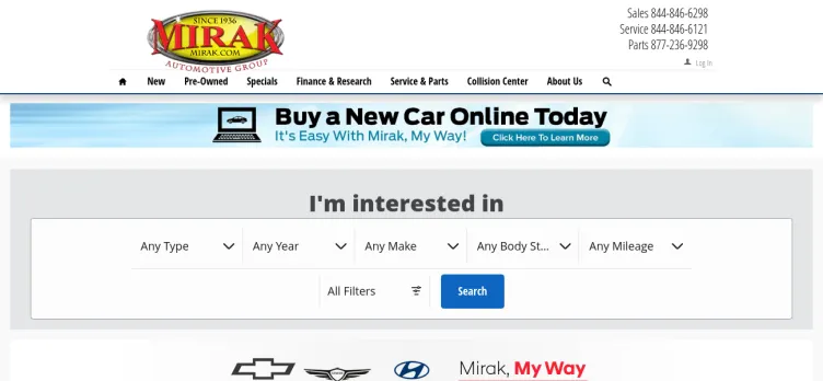 Screenshot Mirak Chevrolet-Hyundai
