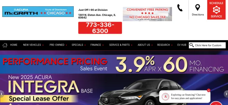 Screenshot McGrath Acura of Downtown Chicago