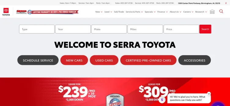 Screenshot Serra Toyota