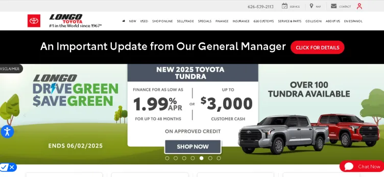 Screenshot Longo Toyota