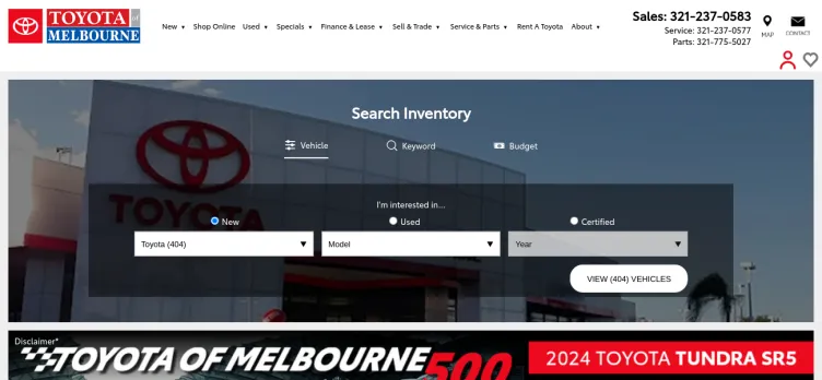 Screenshot Toyota of Melbourne