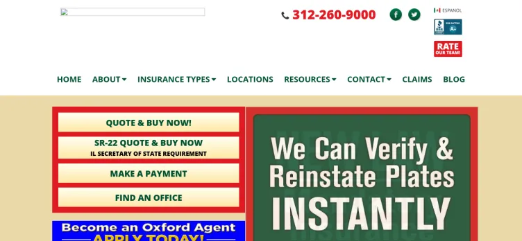 Screenshot Oxford Insurance Group