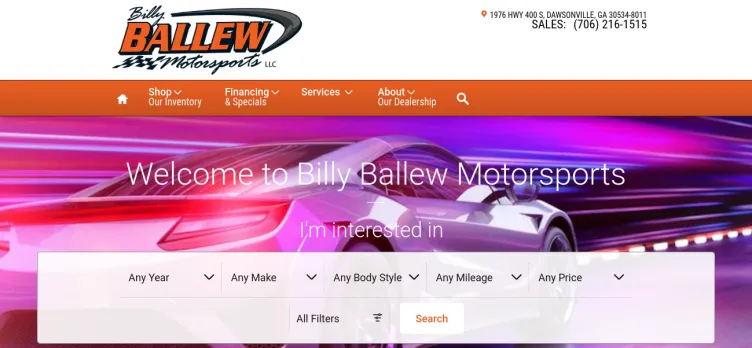 Screenshot Billy Ballew Motorsports