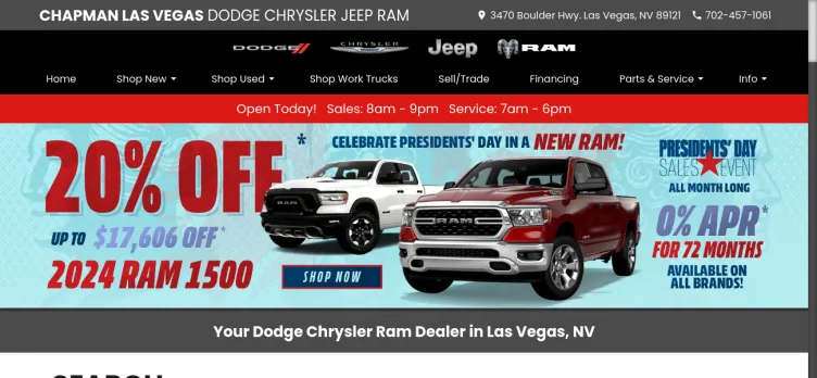 Screenshot Chapman's Las Vegas Dodge Chrysler Jeep Ram