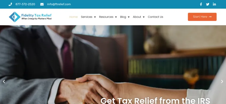 Screenshot Fidelity Tax Relief