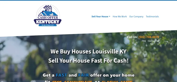 Screenshot Cash Offer Kentucky