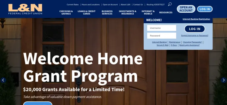 Screenshot L & N Federal Credit Union