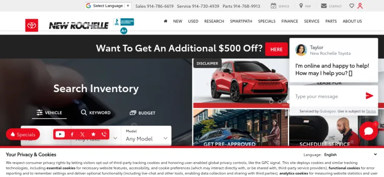 Screenshot New Rochelle Toyota