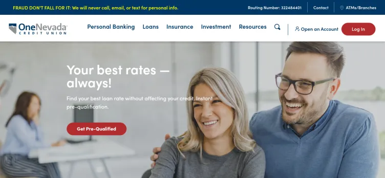 Screenshot One Nevada Credit Union