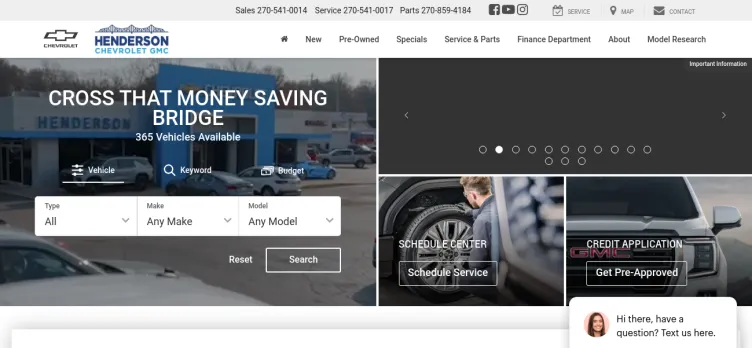 Screenshot Henderson Chevrolet Buick GMC