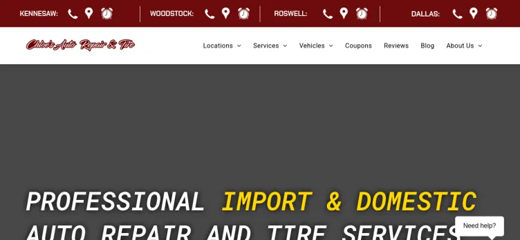 Screenshot Chloe's Auto Repair & Tire