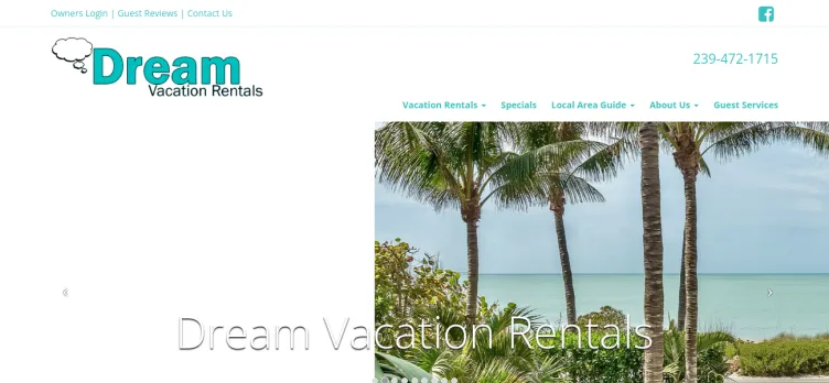 Screenshot Dream Vacation Rentals