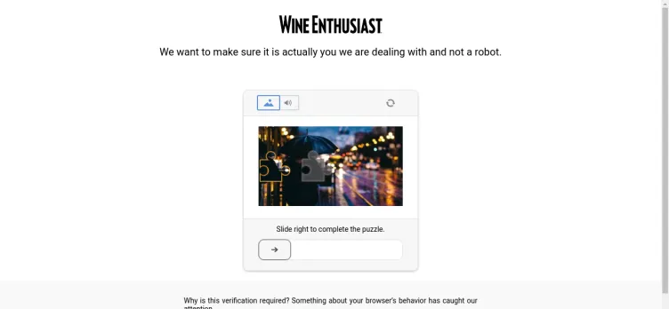 Screenshot Wine Enthusiast Magazine