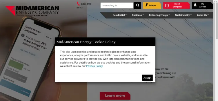 Screenshot MidAmerican Energy Company