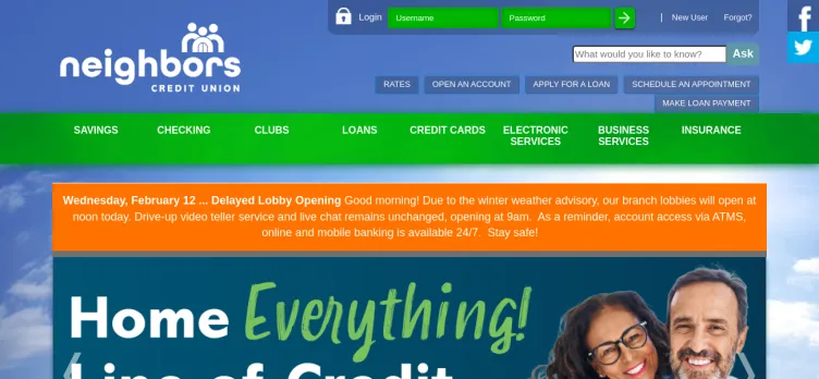 Screenshot Neighbors Credit Union