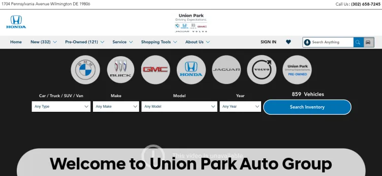 Screenshot Union Park Automotive Group
